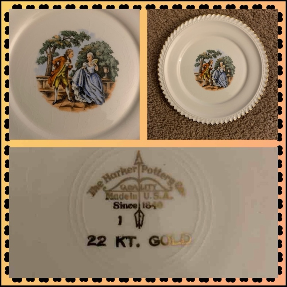 The Harker Pottery Co. 22KT. Gold plates Vintage